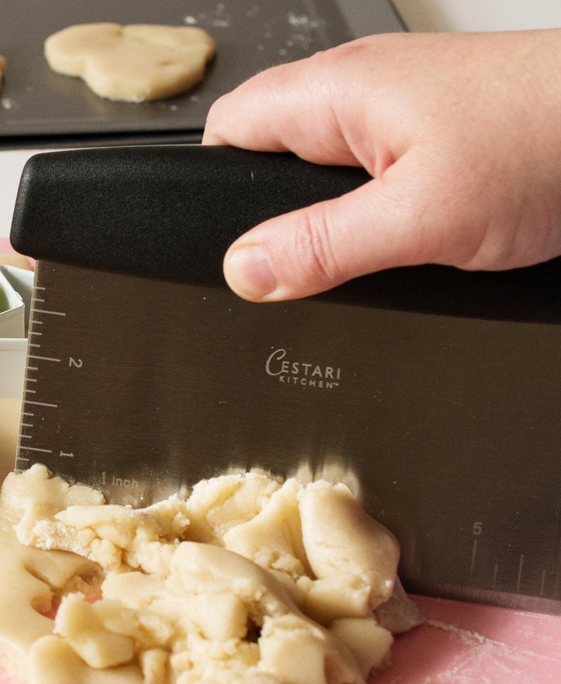 Cestari Dough Scraper Bench Knife: Professional Quality Heavy Duty Stainless Steel Bench Scraper, Chopper, Cutter - Perfect for Pastry, Nuts, Herbs, Chocolate, Pizza Dough, Soap, Bread Baking - Image 2