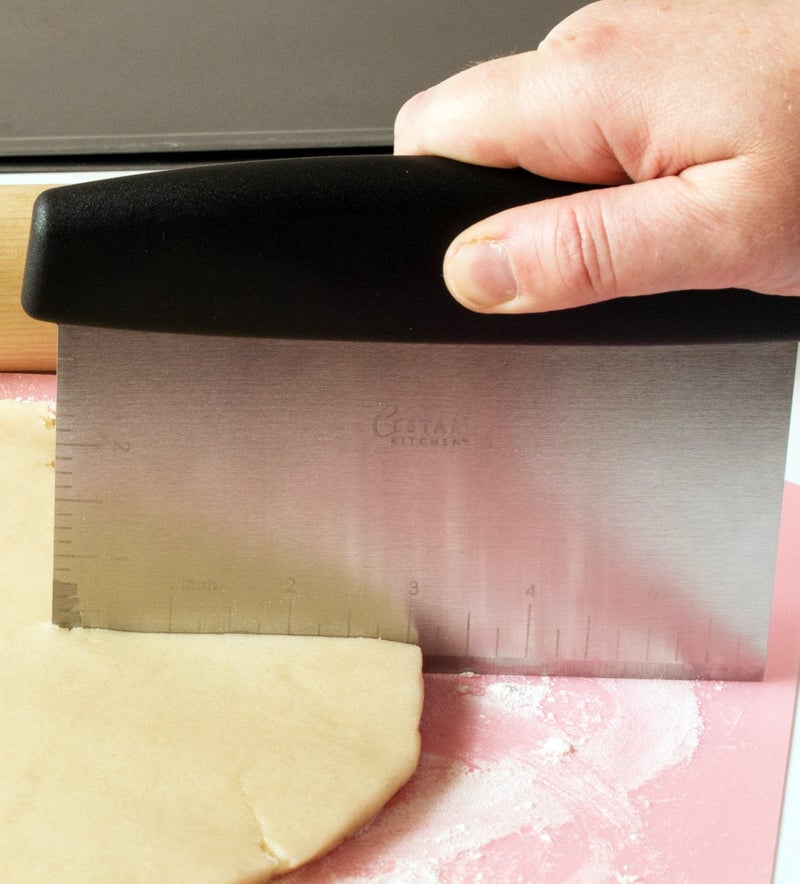 Cestari Dough Scraper Bench Knife: Professional Quality Heavy Duty Stainless Steel Bench Scraper, Chopper, Cutter - Perfect for Pastry, Nuts, Herbs, Chocolate, Pizza Dough, Soap, Bread Baking - Image 4