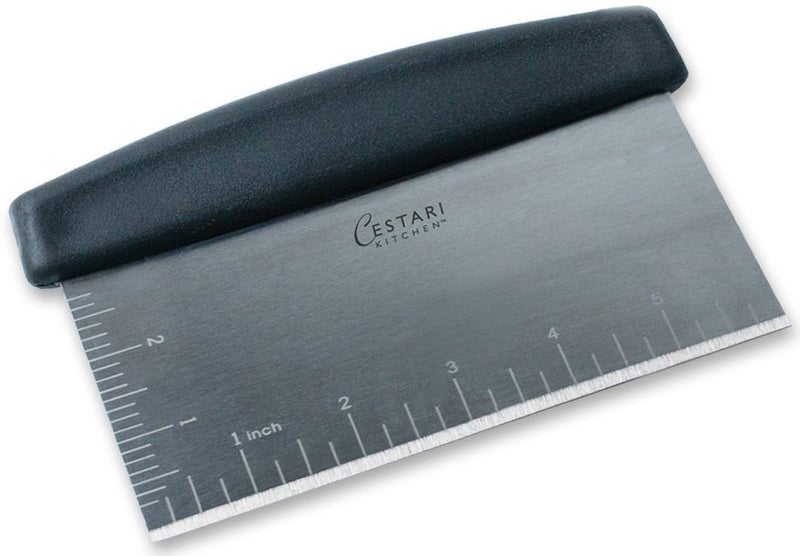 Cestari Dough Scraper Bench Knife: Professional Quality Heavy Duty Stainless Steel Bench Scraper, Chopper, Cutter - Perfect for Pastry, Nuts, Herbs, Chocolate, Pizza Dough, Soap, Bread Baking - Image 1