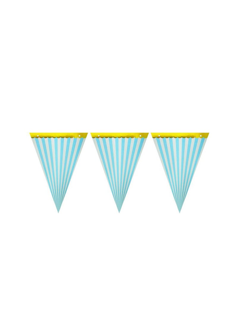 PARTY FUN Blue and White Banner 10 Flags, 3 meters Elevate Your Decoration with Vibrant Celebration Colors  - Image 1
