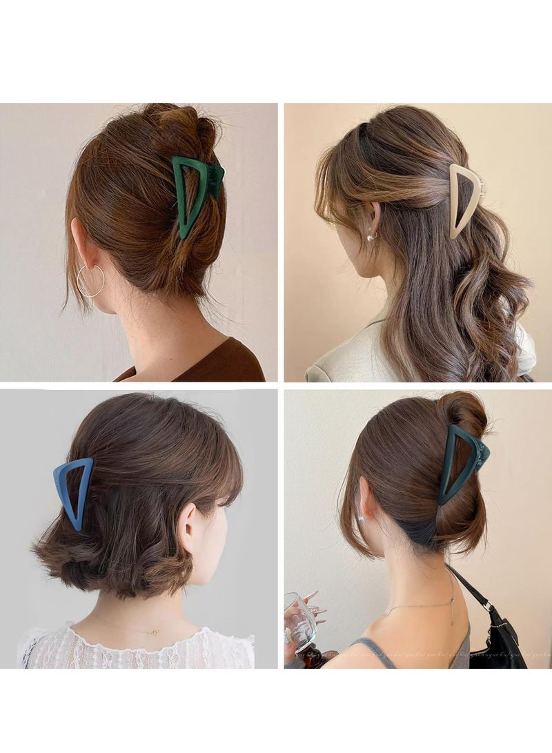 Oasisgalore Medium Hair Clips for Women, Girls - Strong Hold Matte Jaw Clips, Banana & Triangle Styles, Gift Box Incl. (Pastel Colors)  - Image 2