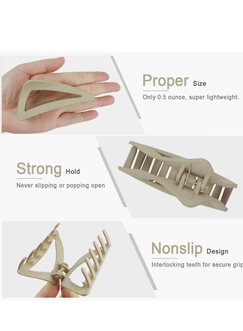 Oasisgalore Medium Hair Clips for Women, Girls - Strong Hold Matte Jaw Clips, Banana & Triangle Styles, Gift Box Incl. (Pastel Colors)  - Image 4