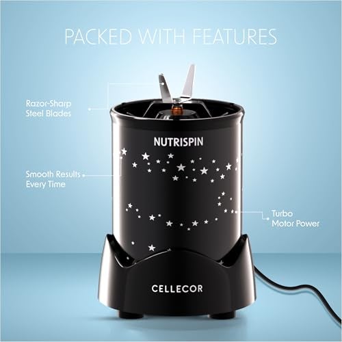 Cellecor Nutrispin 400W Nutri-Blender | 400W Personal Smoothie Blender with 23000 RPM | 2 Durable Jars | 6-Leaf Blade | Compact Juicer Mixer Grinder | Anti-Rust Titanium Alloy Blade | 2 Yrs Warranty - Image 3