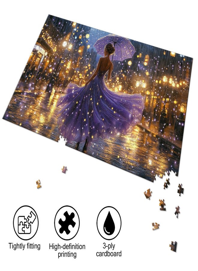 Bimkole Violet Night Puzzles for Adults 1000 Pieces, Woman Paper Jigsaw Puzzle 1000 Pieces - Fun and Challenging Family Decoration Puzzle Great Gift Idea, Finished Size is 31.5 x 16.14 in - Image 2