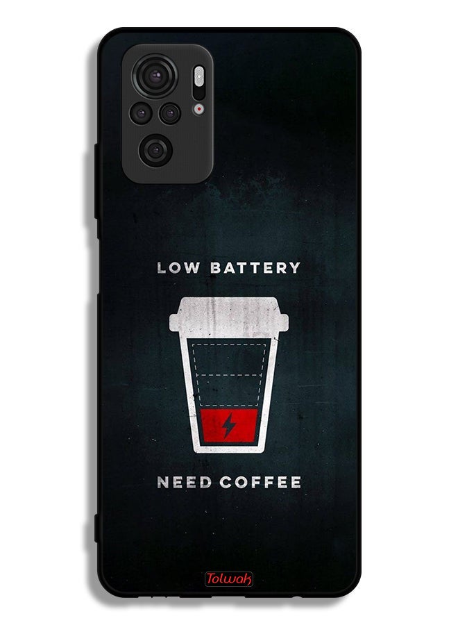 Tolwak Xiaomi Redmi Note 10S Protective Case Cover Low Battery Need Coffee - Image 2