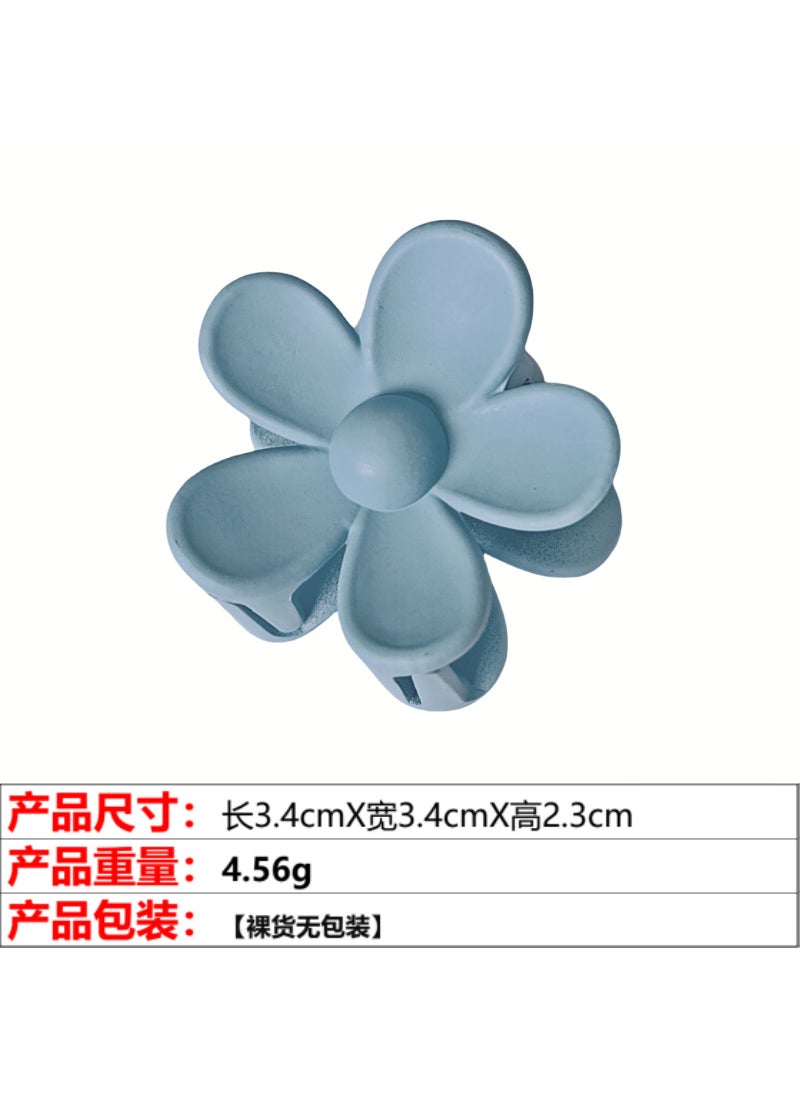 Generic - Versatile Matte Mini Claw Clip Fashion Simple Hair Accessory 17# gray blue flower small grip clip - Image 1
