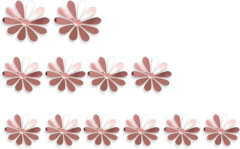 woobles 12 PCS Metallic 3D Sunflower Wall Sticker for Bedroom Living Room 3D Wall Decals Sunflower Housewarming Gift - Image 1