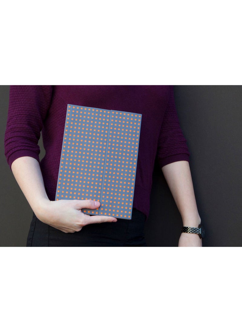 Paper-Oh Quadro Grey on Orange B6.5 Lined Wrap Closure 112 Pages 100gsm Notebook - Image 5