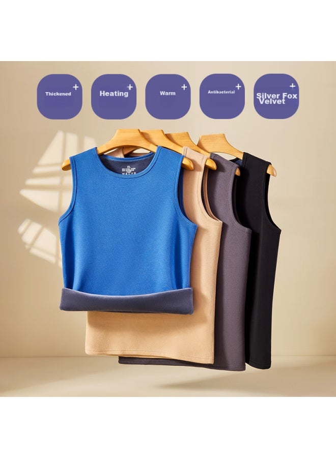 Yuzhaolin Men's Thermal Vest, New Style, Antibacterial, Cotton-lined, Thickened, Inner Wear, Base Layer, Heat-generating, Sleeveless Vest, Autumn And Winter Season - Image 3