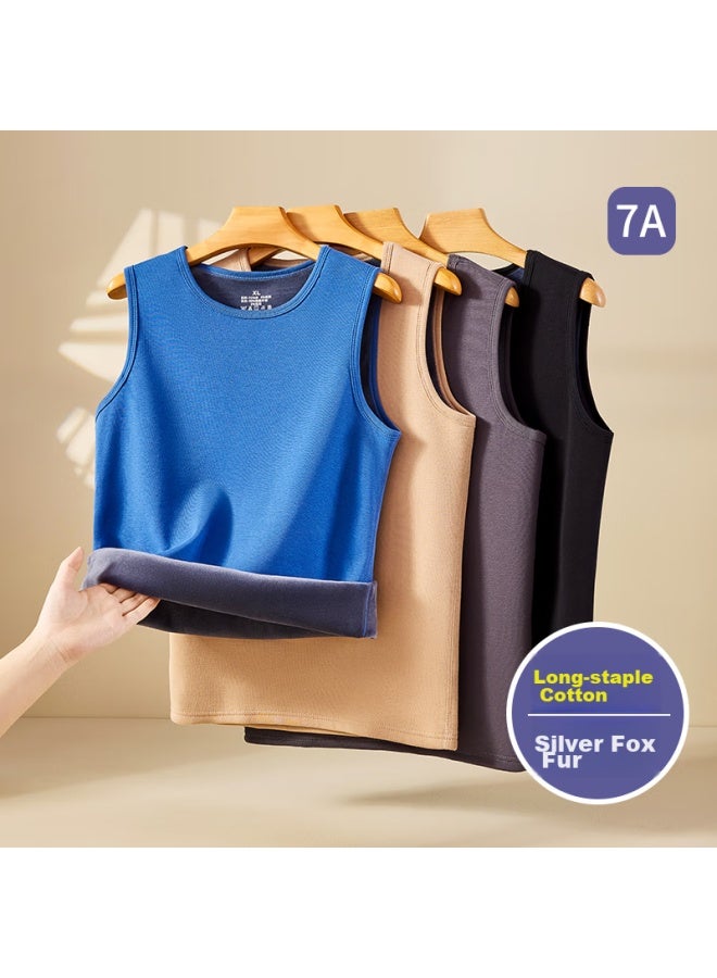 Yuzhaolin Men's Thermal Vest, New Style, Antibacterial, Cotton-lined, Thickened, Inner Wear, Base Layer, Heat-generating, Sleeveless Vest, Autumn And Winter Season - Image 2