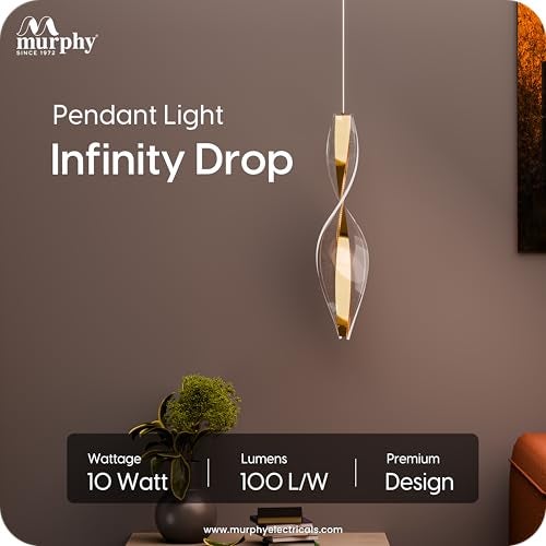 Murphy Infinity Drop Pendant Light – 12W LED 3-in-1, Modern Ceiling Hanging Lamp, Energy Efficient, Premium Finish, Pack of 1 - Image 3