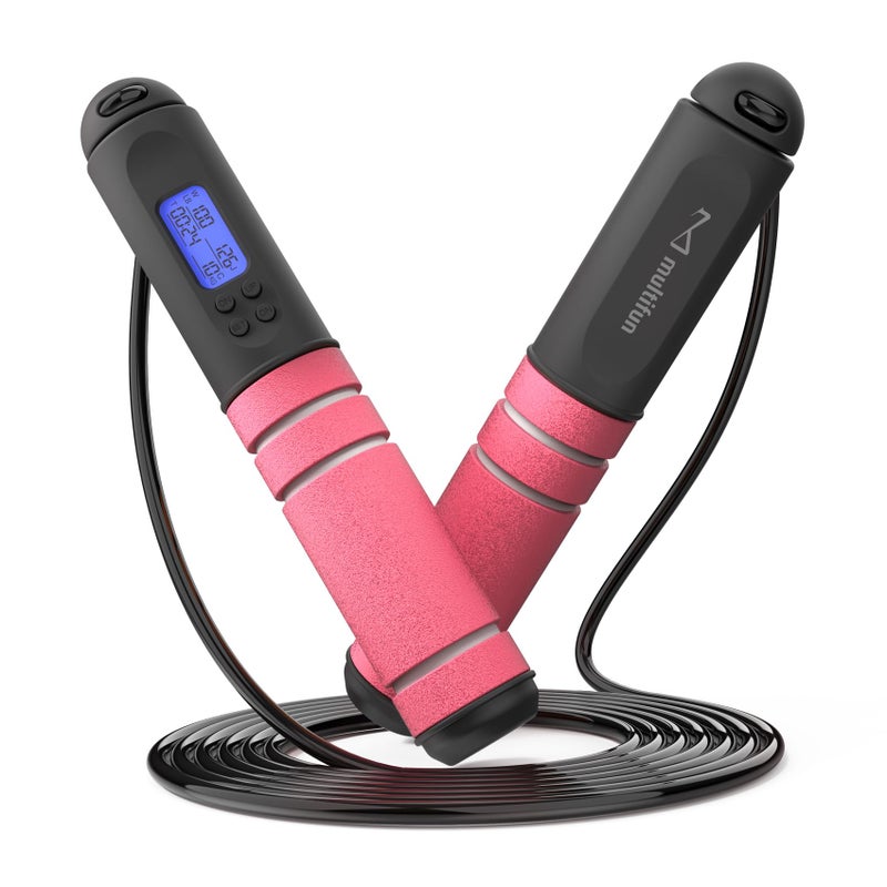 multifun Jump Rope, multifun Speed Skipping Rope with Calorie Counter, Adjustable Digital Counting Jump Rope with Ball Bearings and Alarm Reminder for Fitness, Crossfit, Exercise, Workout, Boxing, MMA, Gym - Image 1