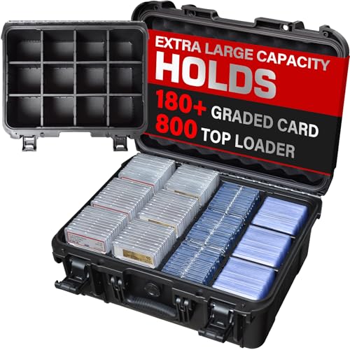 Turokacase Graded Card Case Storage Box Extra Large Trading Card Storage Box with 8 Adjustable Dividers Baseball Sports Card Storage Case Fits PSA BGS SGC Toploaders Magnetic Holders - Image 1