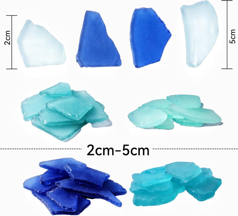 Dmnnlp 400g Sea Glass, 14.2 OZ Ocean Series Frosted Sea Glass Pieces, Vase Fillers, Seaglass for DIY Art Craft Beach Wedding Party Home Aquarium Decor - Image 2