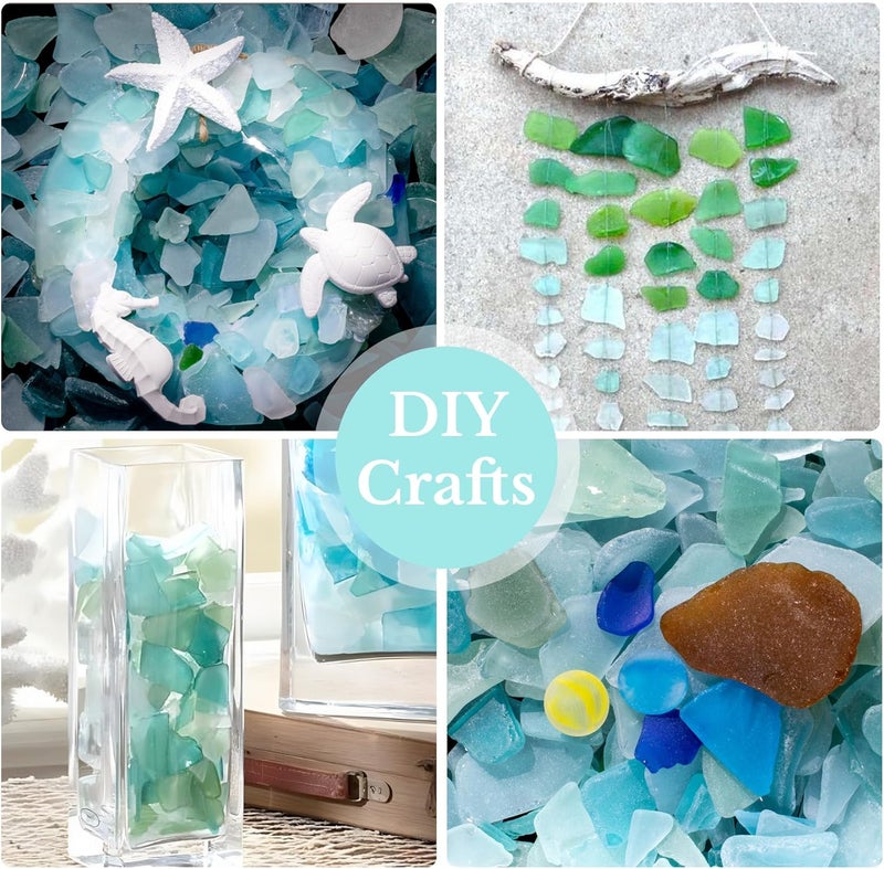 Dmnnlp 400g Sea Glass, 14.2 OZ Ocean Series Frosted Sea Glass Pieces, Vase Fillers, Seaglass for DIY Art Craft Beach Wedding Party Home Aquarium Decor - Image 3