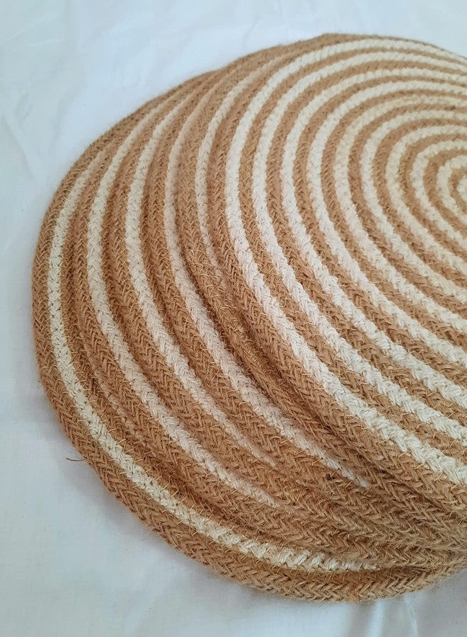PartyStuff Jute Cotton Hand Braided Rustic Vintage Placemat for Dining Table, Bedside Table, Tea Coaster, Plate mat, Decoration mat (Round, Pack of 4) - Image 4