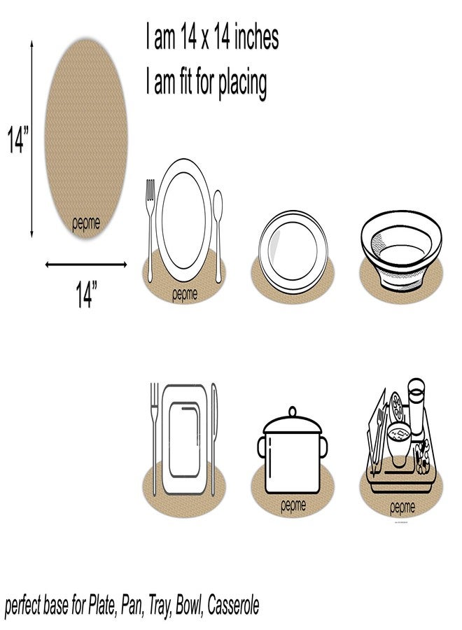 PartyStuff Jute Cotton Hand Braided Rustic Vintage Placemat for Dining Table, Bedside Table, Tea Coaster, Plate mat, Decoration mat (Round, Pack of 4) - Image 5