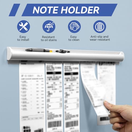 OFIFO® 2 Pack Ticket Holders Receipt Holder for Restaurant, No Drill Restaurant Order Ticket Holders for Kitchen Office Walls Refrigerator Home Pubs Bars Cafes(12 Inch)-Sliiver - Image 4