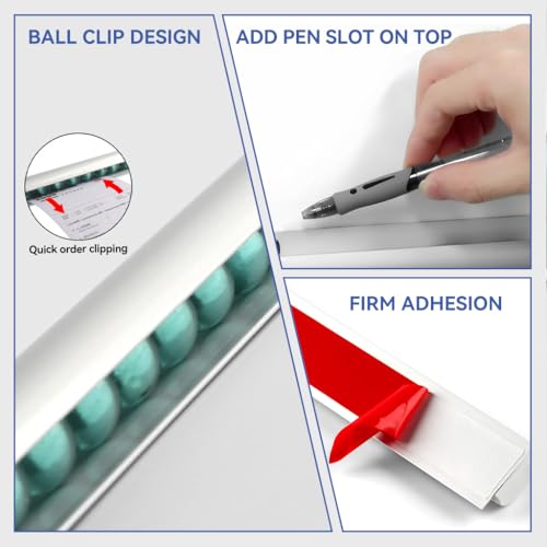 OFIFO® 2 Pack Ticket Holders Receipt Holder for Restaurant, No Drill Restaurant Order Ticket Holders for Kitchen Office Walls Refrigerator Home Pubs Bars Cafes(12 Inch)-Sliiver - Image 5