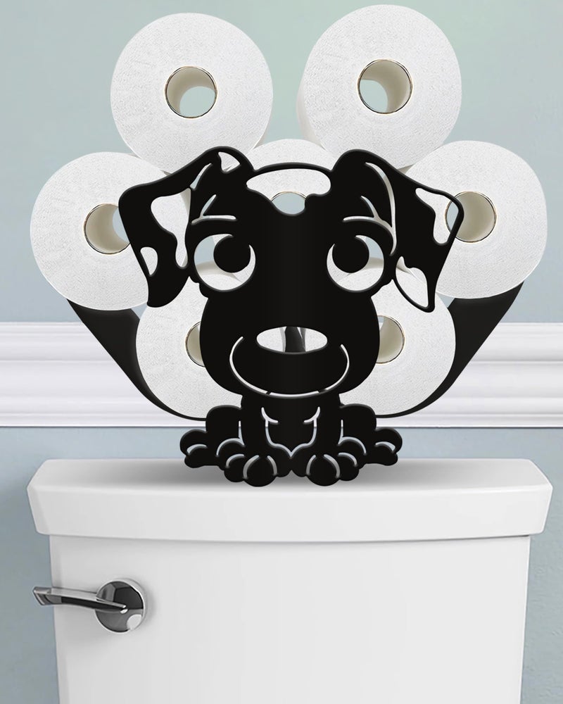 Wigag Labrador Retriever Toilet Paper Holder Stand for Extra 8 Rolls Funny Decorative Free Standing Toilet Paper Storage Farmhouse Bathroom Animal Decor Accessories Storage Cabinet