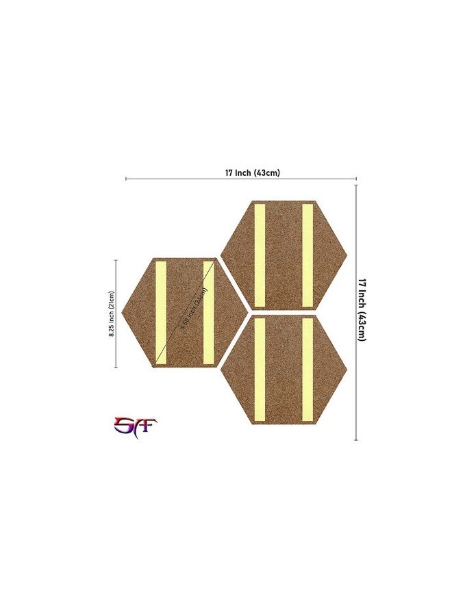 SAF Set of 3 Hexagon Modern Art Dancing MDF Board UV Textured Abstract Painting, Multicolour, 17 Inch X 17 Inch SANFHXS30542 - Image 3