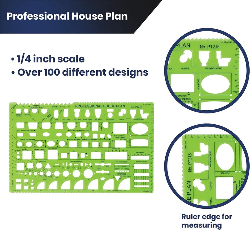 Pacific Arc Professional House Plan Template Guide, with Doors, Appliances, Plumbing Fixtures - Image 3