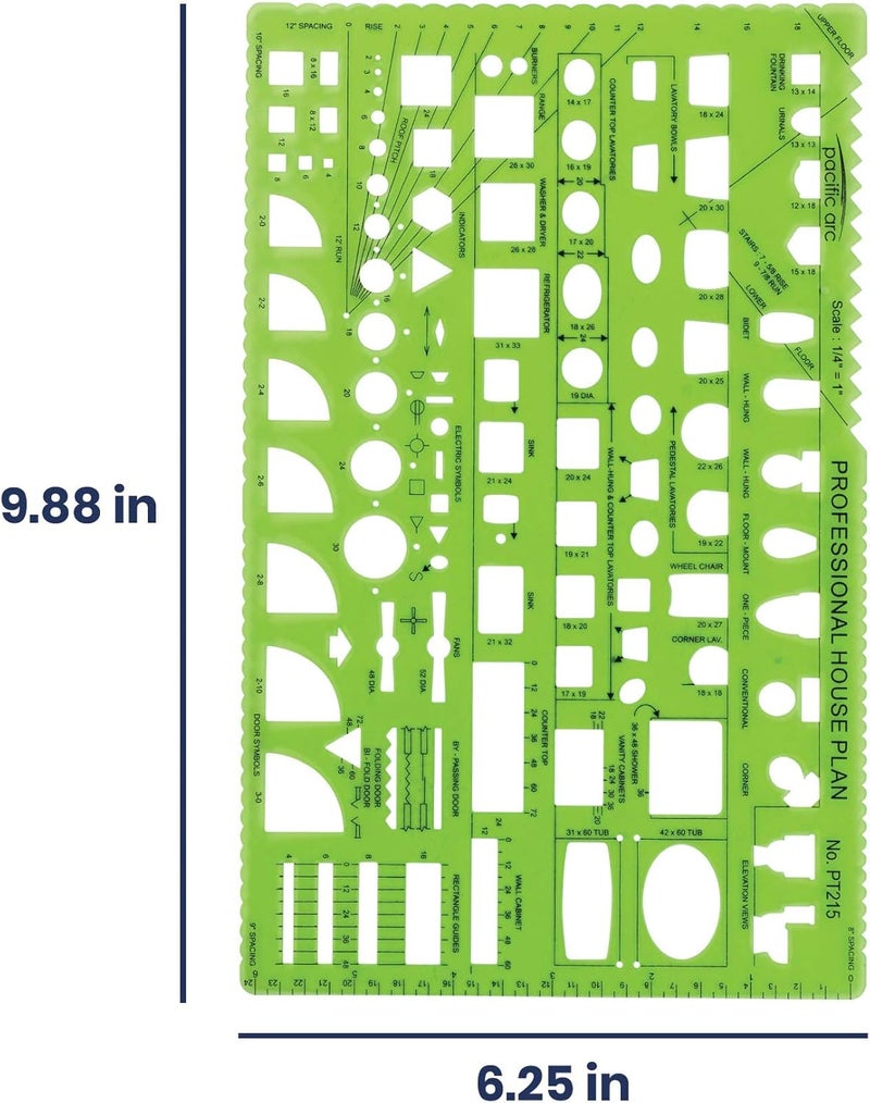 Pacific Arc Professional House Plan Template Guide, with Doors, Appliances, Plumbing Fixtures - Image 2