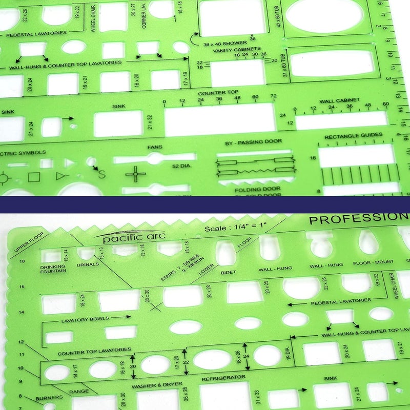 Pacific Arc Professional House Plan Template Guide, with Doors, Appliances, Plumbing Fixtures - Image 4