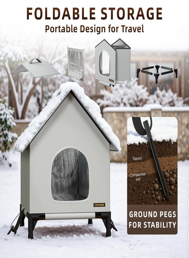 TSYPAIRS Cat House - Outdoor Cat House for Indoor and Outdoor Use - Insulated and Weatherproof，Waterproof Shelter for Small/Medium Cats （L） - Image 5