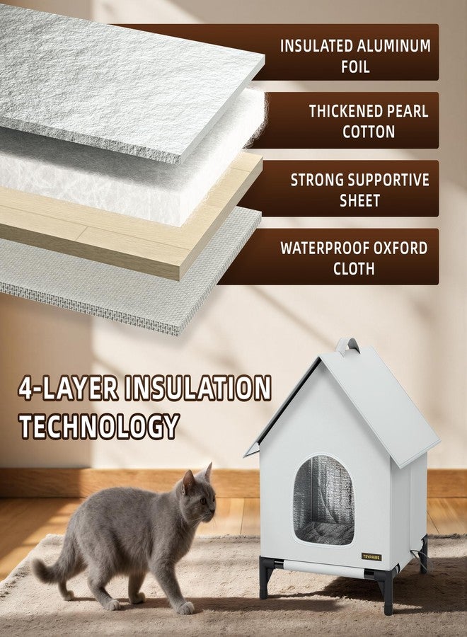 TSYPAIRS Cat House - Outdoor Cat House for Indoor and Outdoor Use - Insulated and Weatherproof，Waterproof Shelter for Small/Medium Cats （L） - Image 3