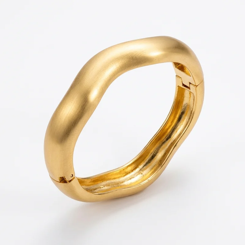 Rovaux  Wavy Chunky Cuff Bangle for Women | Best Price UAE