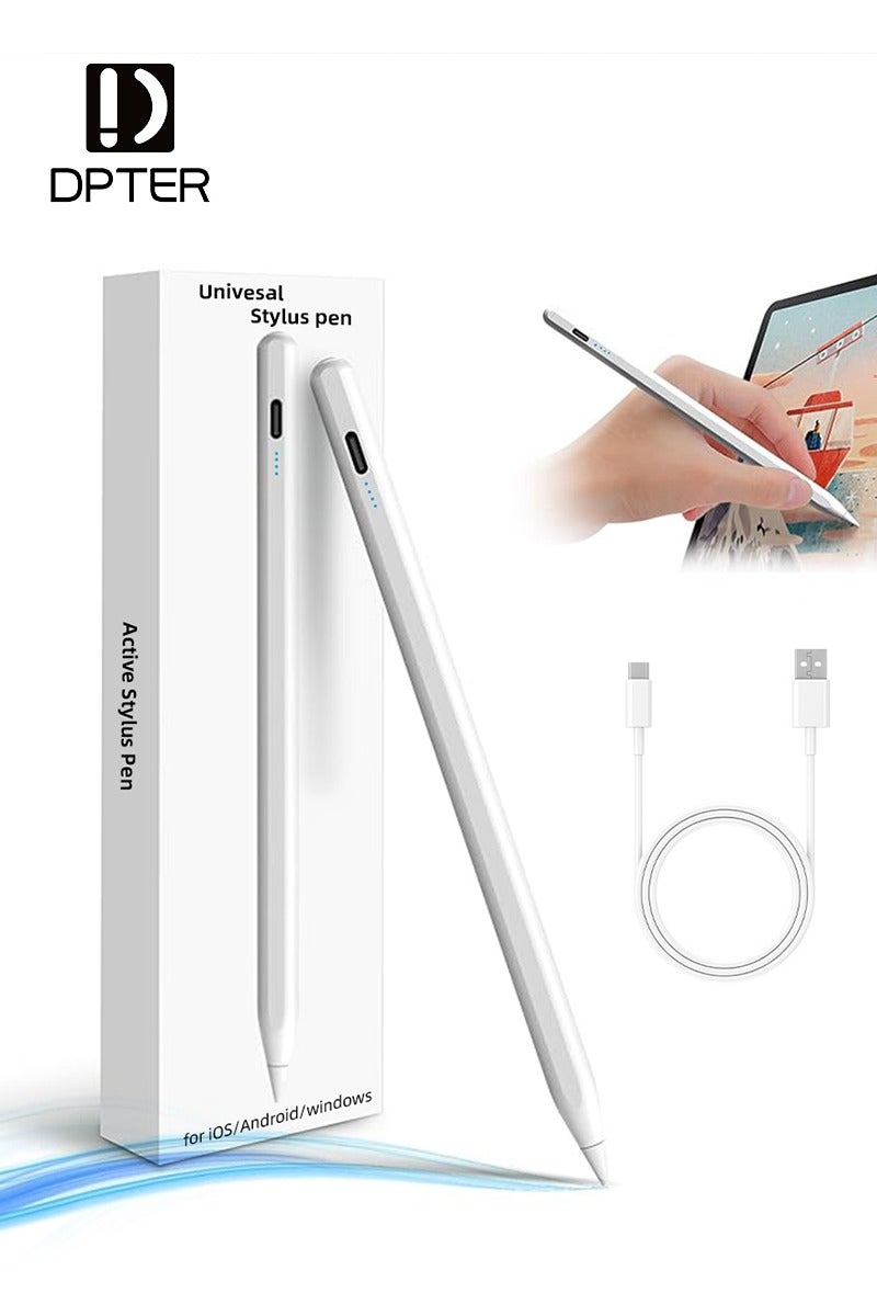 DPTER Active Stylus Pen Compatible for iOS&Android&Windows Touch Screens, Pencil for iPad with Dual Touch Function,Rechargeable Stylus for iPad/iPad Pro/Air/Mini/iPhone/Cellphone/Samsung/Tablet Drawing&Writing - Image 1