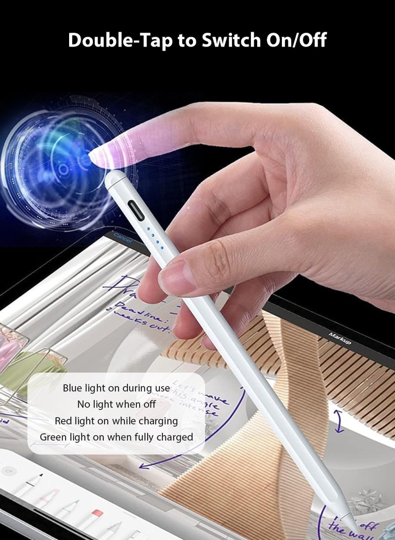 DPTER Active Stylus Pen Compatible for iOS&Android&Windows Touch Screens, Pencil for iPad with Dual Touch Function,Rechargeable Stylus for iPad/iPad Pro/Air/Mini/iPhone/Cellphone/Samsung/Tablet Drawing&Writing - Image 4