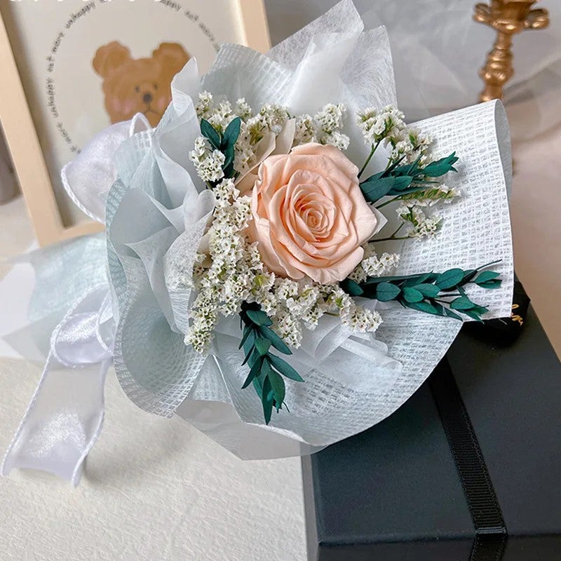 Bluejw Best-Selling Square Preserved Eternal Rose Bouquet in Gift Box – High-End Dried Plants Valentine's Day Gift for Her, Long-Lasting Romantic Decor - Image 1