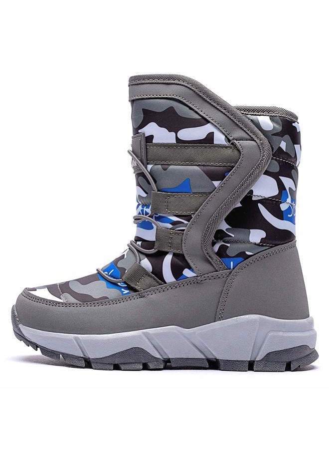 GUBARUN Boys Girls Snow Boots Winter Waterproof Slip Resistant Cold Weather Shoes, Grey, 5.5 Big Kid - Image 3
