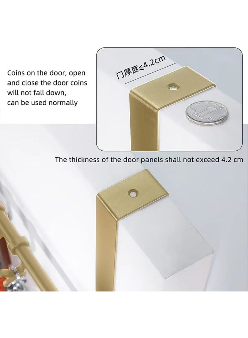 SYOSI Over Door Hook-6 Adjustable Over the Door Hooks for Hanging,Gold Towel Hook-Heavy Duty,Back of Door Hooks,Long Arm Anodized Finish for Bathroom, Living Room and More - Image 5