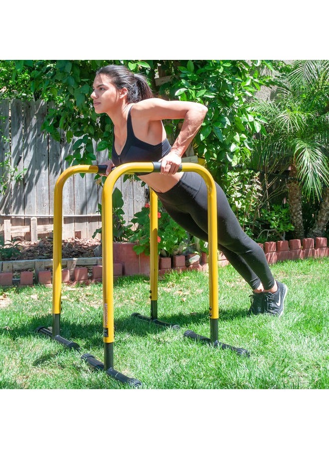 ProSourceFit Dip Stand Station, Heavy Duty Ultimate Body Press Bar with Safety Connector for Tricep Dips - Image 2