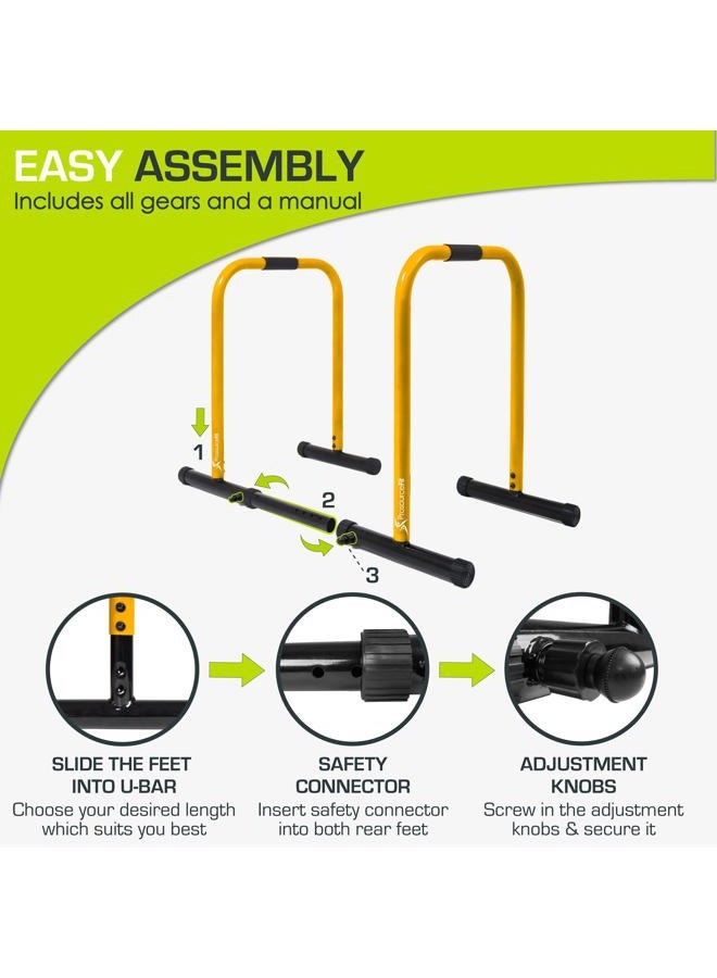 ProSourceFit Dip Stand Station, Heavy Duty Ultimate Body Press Bar with Safety Connector for Tricep Dips - Image 4