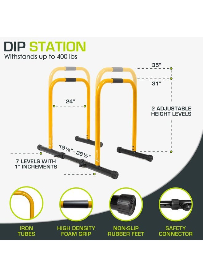 ProSourceFit Dip Stand Station, Heavy Duty Ultimate Body Press Bar with Safety Connector for Tricep Dips - Image 3