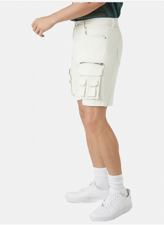 FOREVER 21 Mid-Rise Denim Cargo Shorts  - Image 3