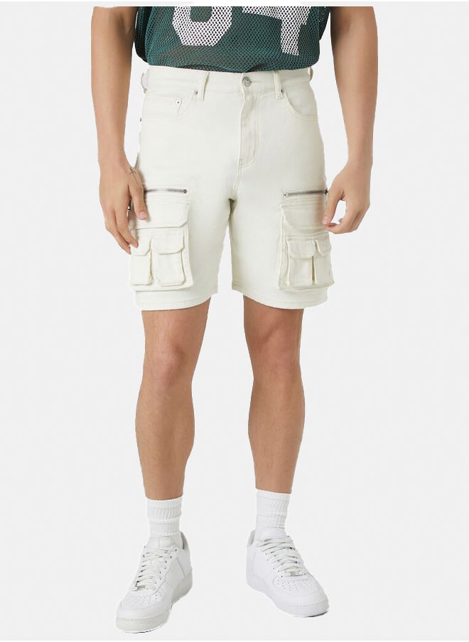 FOREVER 21 Mid-Rise Denim Cargo Shorts  - Image 4