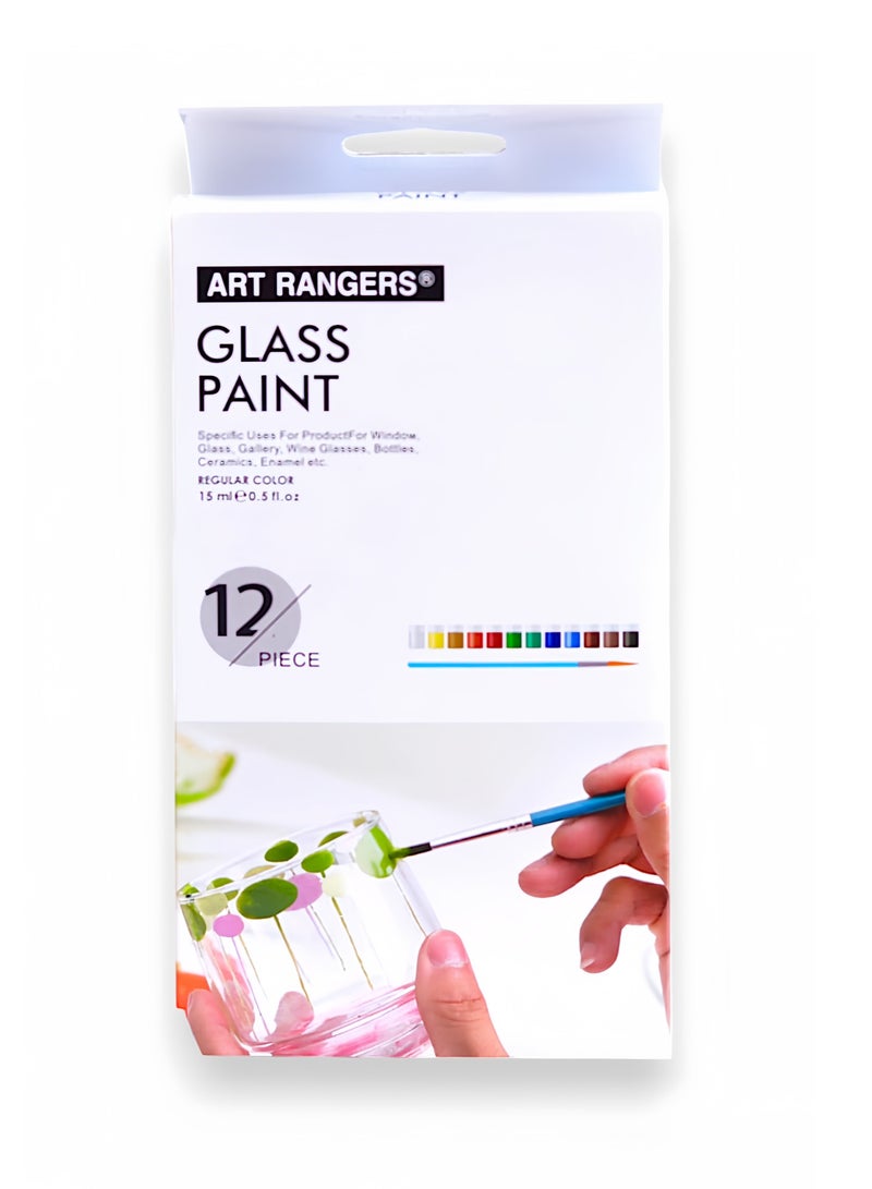 Art Rangers-Glass Paint Set Of 12 Color 15ml - Image 1