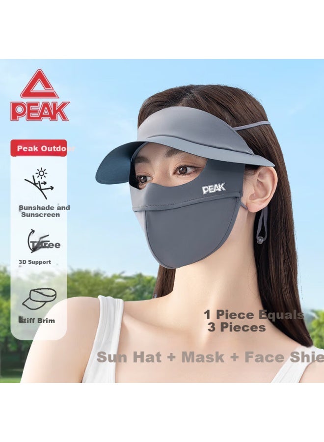 Peak Sun Protection Face Mask For Women, Summer Cycling, Electric Bike Riding, Driving, Face Shield, Sun Protection Face Mask, Face Cover, Dark Gray - Image 1