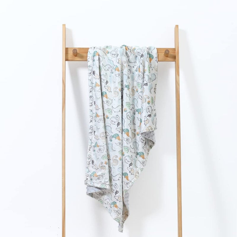 CREVENT Fuzzy Baby Nursery Blanket for Boys Soft Plush Receiving Gift for Newborns, All Season Use - Dinosaur 30x40 Inches - Image 3
