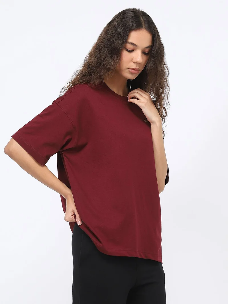 نوبيرو Nobero Women Oversized Cotton  T-shirt
