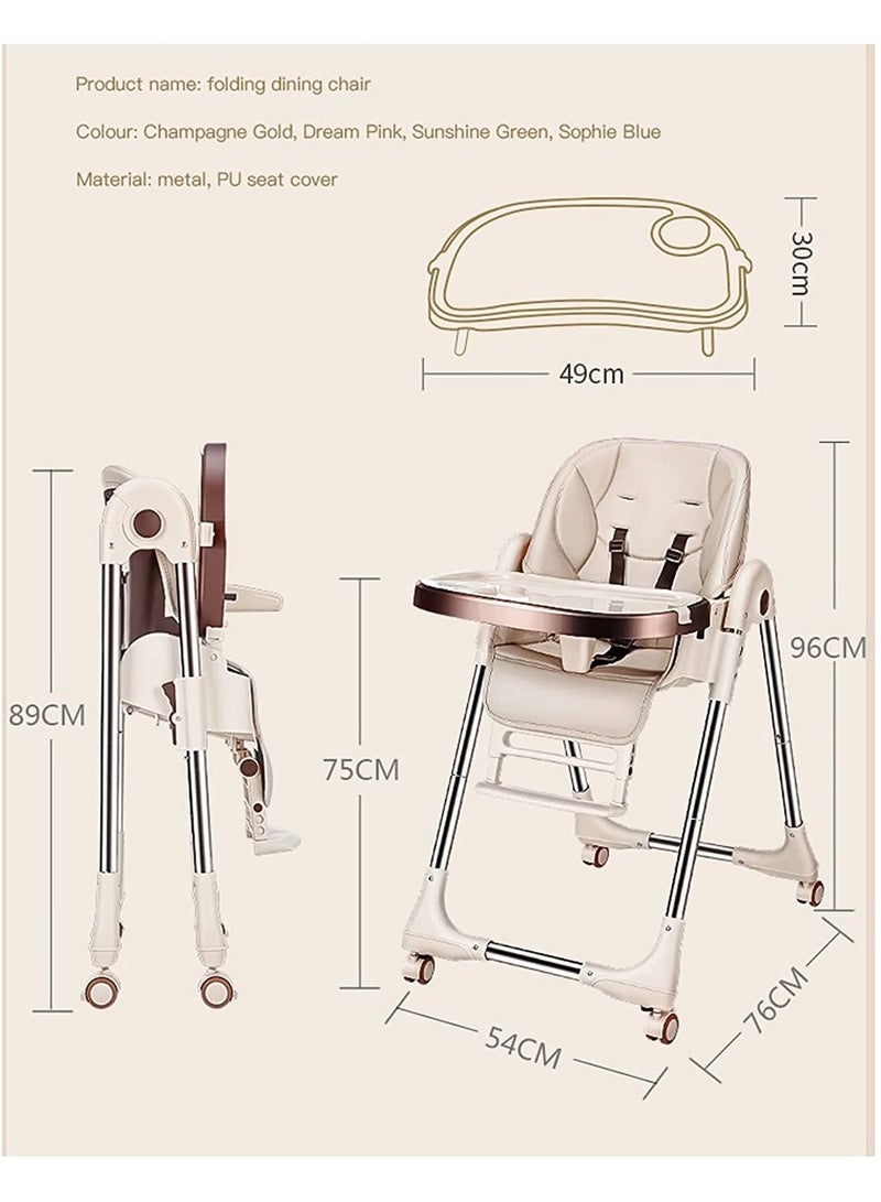 LIMOS Foldable Baby High Chair 4 in 1 with Wheels Converts to Infant Floor Seat(Green)  - Image 4