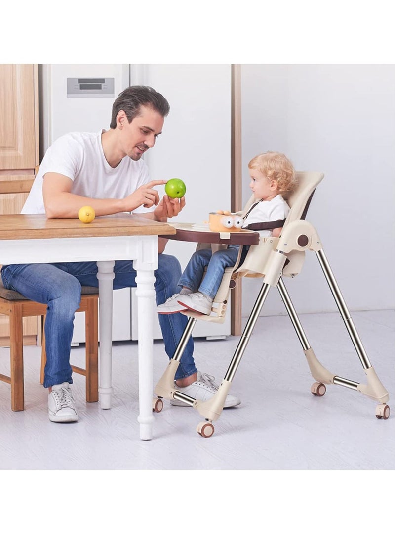 LIMOS Foldable Baby High Chair 4 in 1 with Wheels Converts to Infant Floor Seat(Green)  - Image 2