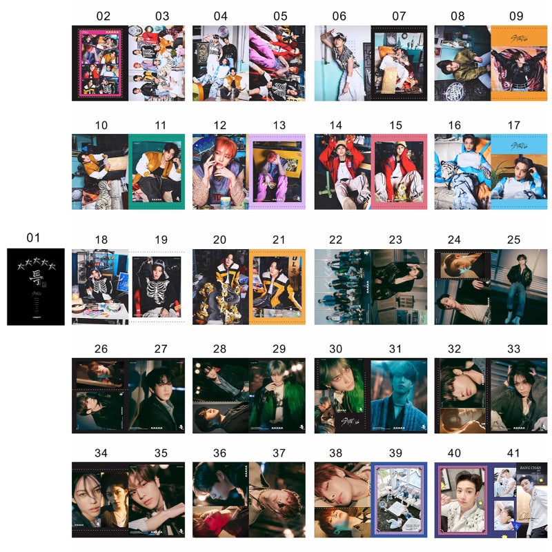 KPOPBP Stray Kids 40 Sheets Photo book Photocard Merchandise Kpop Postcards Gift for SKZ Boys and Girls (5-STAR(28.4 * 20.9CM)) - Image 2