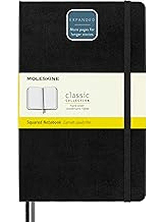 Moleskine Expanded Large Squared Hardcover Notebook Black 