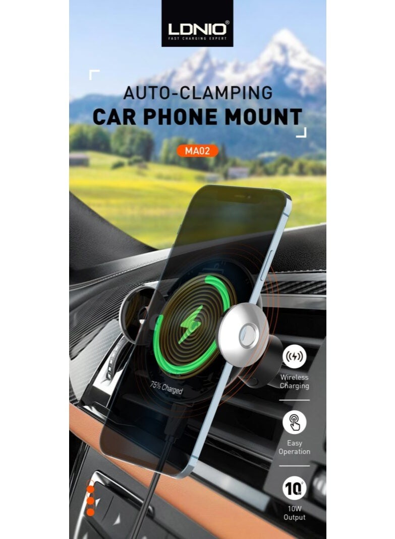 LDNIO MA-02 Automatic Car Holder with 10W Wireless Charger. - Image 3